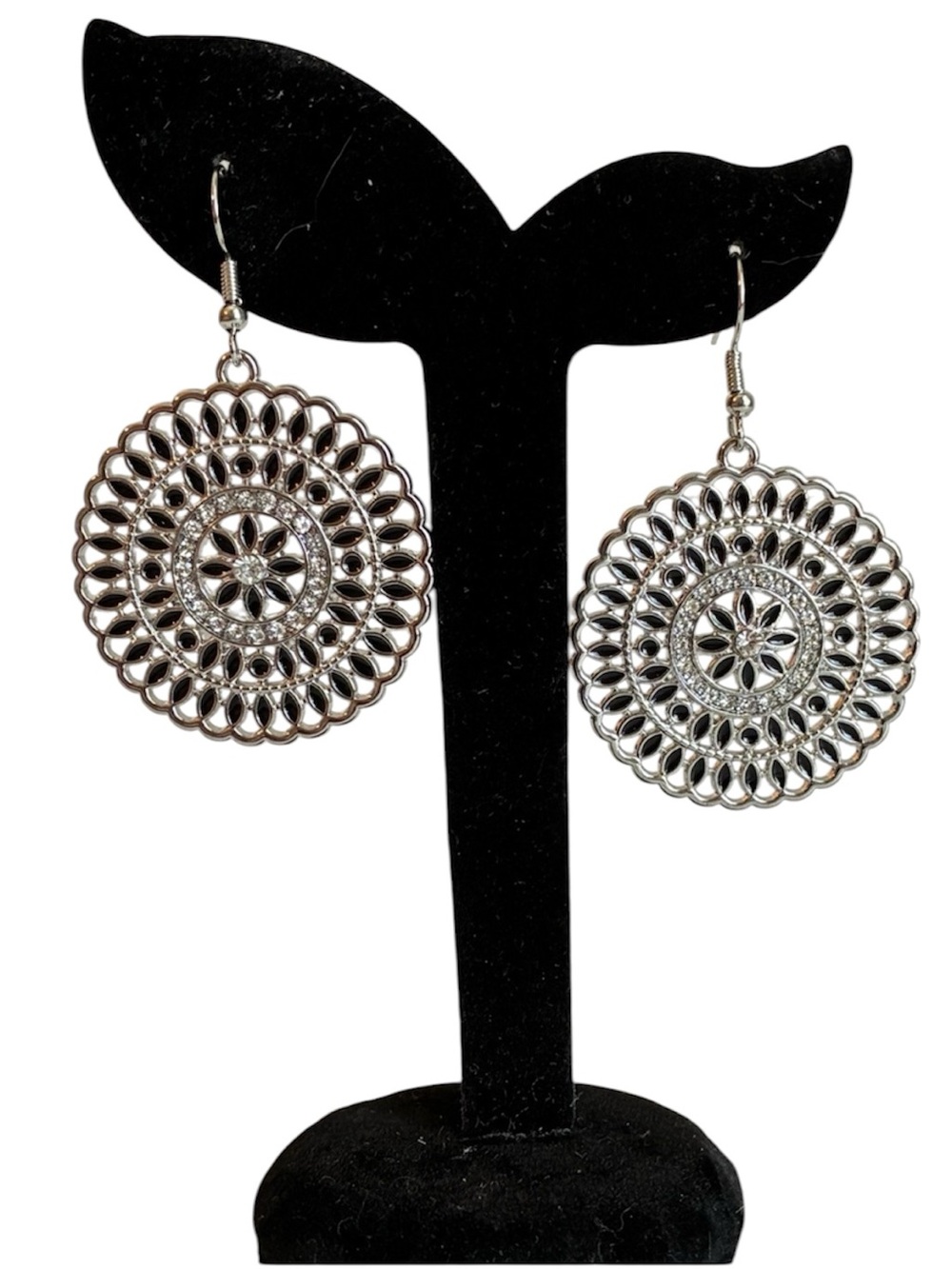 Retro Silver Filigree Drop Earrings - Elegant Women's Jewelry